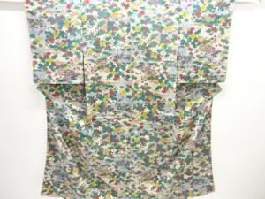 大正ロマン　流水に花模様着物